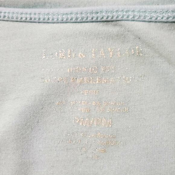 Lord & Taylor 2 Piece Blouse Tank Set Pastel Aqua Blue Top Womens Size M Petite - Picture 7 of 8